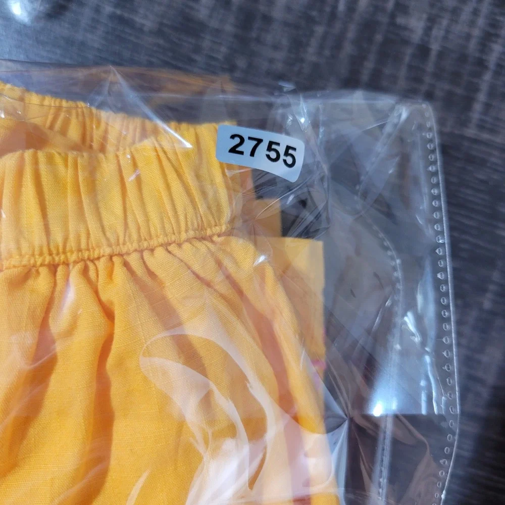 Cynthia Rowley Girls Yellow Pineapple Pink Embroidered Skirt Set Size L 10/12